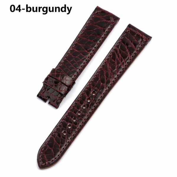 Alligator Hermes watch band Burgundy leather replacement Cape cod single tour