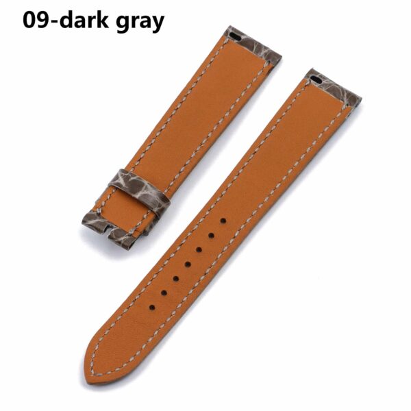 Alligator Hermes leather strap replacement Cape cod single tour dark gray watch band