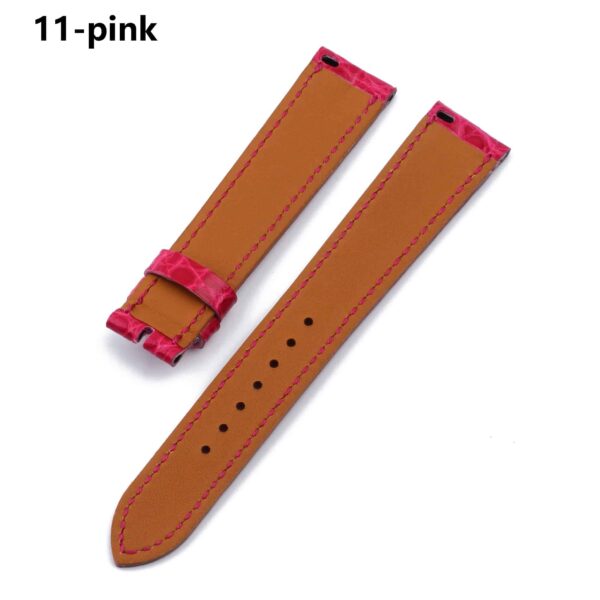 Alligator Hermes leather strap replacement Heure H single tour pink watch band