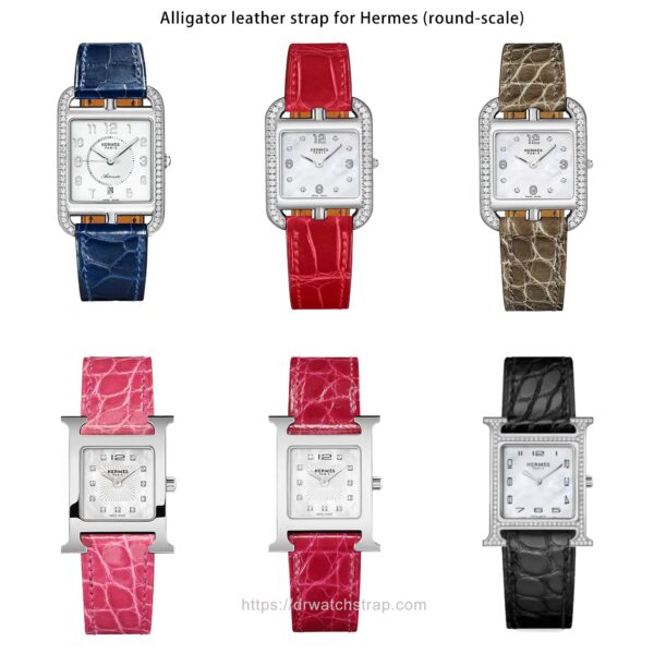 Alligator Hermes leather strap replacement Cape cod single tour watch band