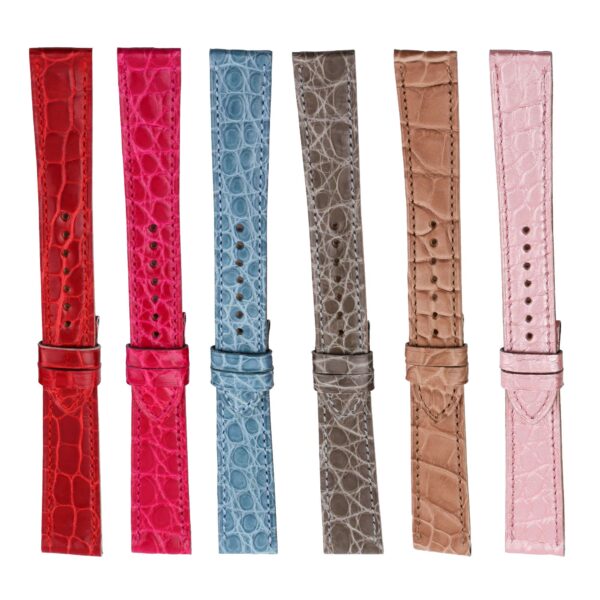 Custom alligator Round-scale Hermes watch band replacement single tour leather strap compatible for Hermes Heure H and Hermes Cape Cod Arceau luxury watches red brown white pink purple black green watch band online at a discount price