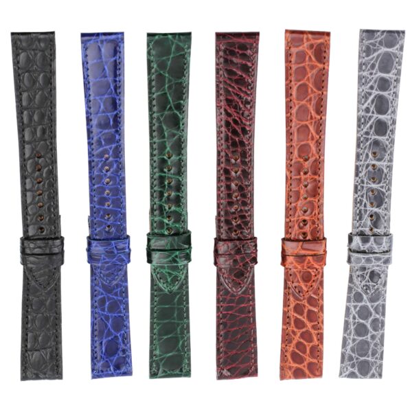 Custom alligator Round-scale Hermes watch band replacement single tour leather strap compatible for Hermes Heure H and Hermes Cape Cod Arceau luxury watches red brown white pink purple black green watch band online at a discount price