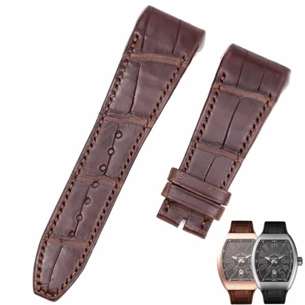 Franck Muller Vanguard V45 V41 V32strap brown alligator leather