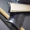 Curved end Rolex Cellini strap replacement black alligator leather