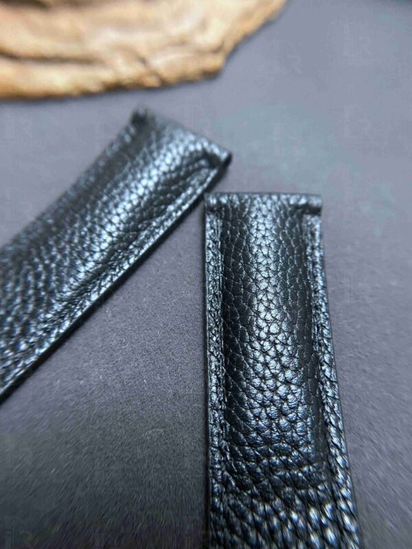 Handcrafted custom calf watch leather straps black replacement watch band for Cartier Tank solo Ronde small large XL ladies men watches for sale at a low price