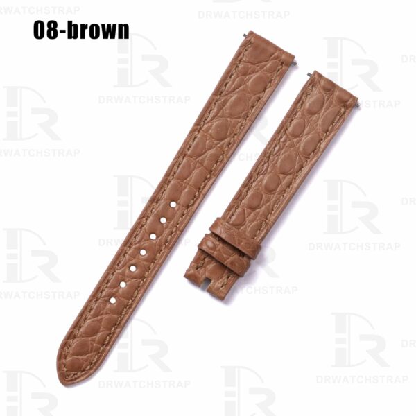 Belly Scale American Alligator Hermes watch band brown leather replacement Cape cod single tour