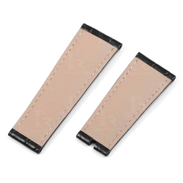 Buy Custom Rolex Sky Dweller Black leather strap 21mm 22mm replacement for watch bands (2)