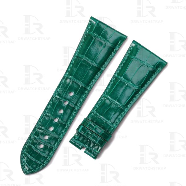 Custom Green Alligator leather strap for Cartier Tank Divan watchbands