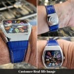 Franck Muler Double Mystery blue red purple leather strap alligator watch band replacement - Customized