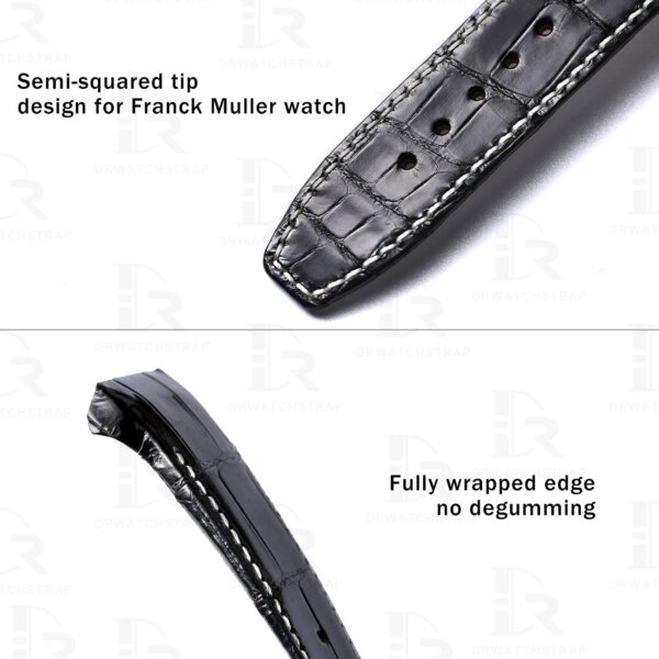 Franck Muller Vanguard V45 V41 V32 strap Black alligator leather (4)