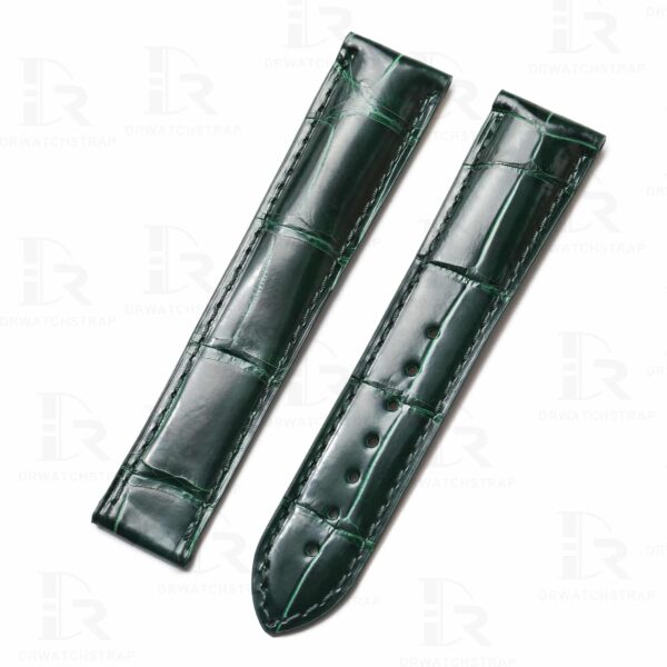 Omega speedmaster leather strap Green alligator watch band (1)