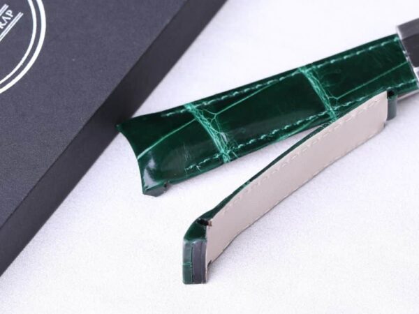 20mm Best quality genuine American Alligator crocodile OEM Green with red stitching handmade Belly-scale replacement Rolex watch strap and watch band for Rolex Hulk submariner luxury watches - Shop the aftermarket High-end(HE) quality straps online