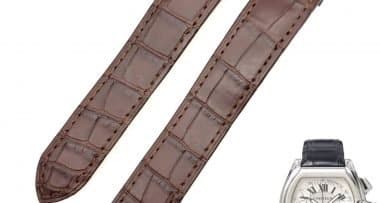Custom Quickswitch genuine best Alligator Crocodile brown Belly-scale leather straps and watchbands replacement for Cartier Roadster 2510 xl 19mm 20mm watch with quick switch system for sale and easy to change between rubber, kevlar and bracelets straps for mens and womens - Quick release leather strap and watch band from DR Watchstrap free shipping to US, UK and whole world