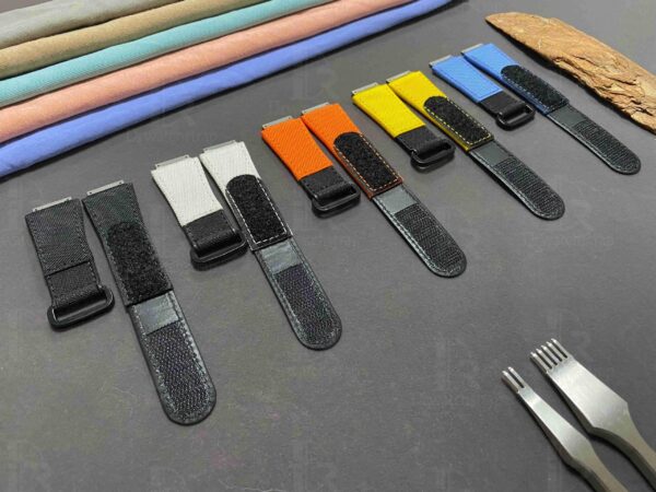 1630042674-Richard Mille canvas velcro nylon watch band black white yellow blue orange RM067 035 030 055 011 strap (16) Replacement Richard Mille nylon watch strap