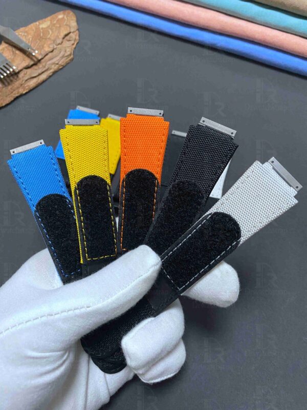 1630042689-Richard Mille canvas velcro nylon watch band black white yellow blue orange RM067 035 030 055 011 strap (19) Richard Mille canvas velcro nylon watch band black white yellow blue orange RM067 035 030 055 011 strap