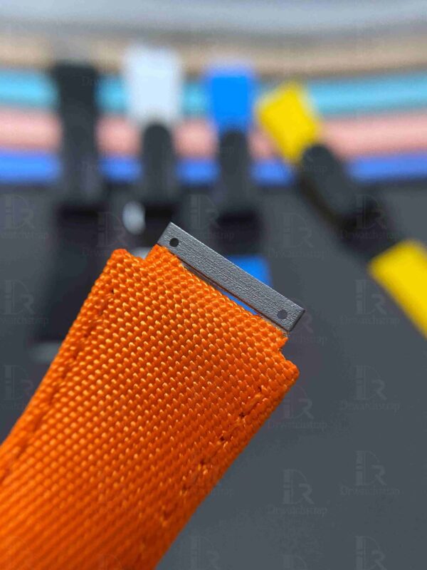 1630042707-Richard Mille canvas velcro nylon elastic watch band orange RM067 035 030 055 011 strap (10) Richard Mille orange elastic watch band