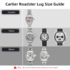 Cartier Roadster watch band lug size guide instruction comparison