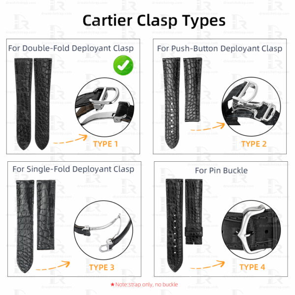 Cartier watch band clasp buckle types