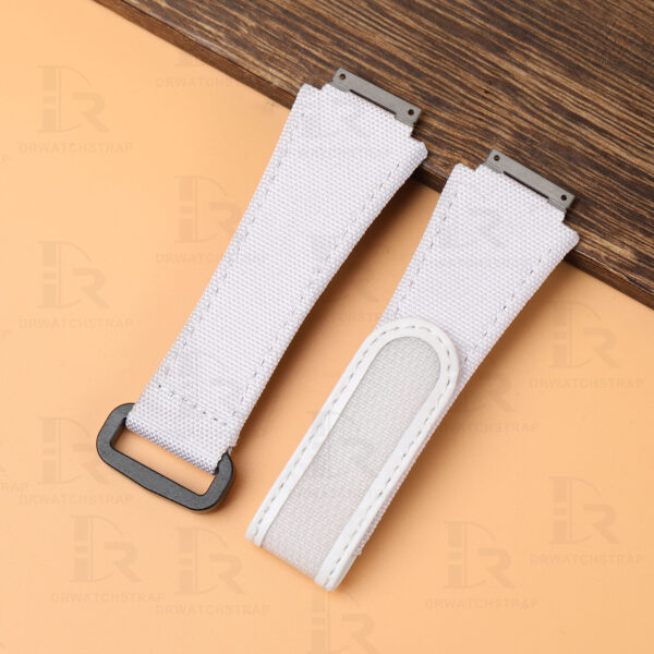 Cusotm replacement white cvanvas nylon watchbands for Richard Mille RM 035 strap Custom Velcro Watch Band with Elastic strap for Richard Mille (multi-colors)