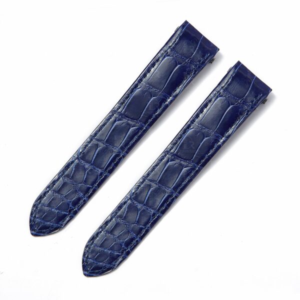 Custom Quickswitch genuine best Alligator Crocodile blue Belly-scale leather straps and watchbands replacement for Cartier Roadster 2510 xl 19mm 20mm watch with quick switch system for sale and easy to change between rubber, kevlar and bracelets straps for mens and womens - Quick release leather strap and watch band from DR Watchstrap free shipping to US, UK and whole world