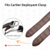 Custom Brown alligator leather strap for Cartier Roadster watch Double folded band