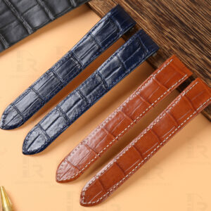 Buy Custom cartier roadster grey alligator leather watch straps replacement watch band