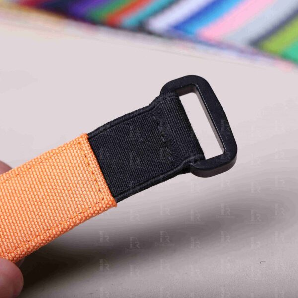 Replacement Richard Mille rm010 055 067 strap canvas nylon orange velcro watch band (1) Aftermarket canvas elastic strap for Richard Mille rm010 030 035 055 067 orange velcro strap nylon watch band