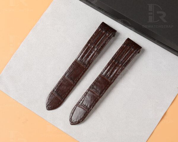 Custom Genuine handmade brown alligator crocodile Belly-scale Quickswitch leather strap and watch band replacement 19mm 20mm for Cartier Roadster Chronograph, XL, 2510, GMT 19mm 20mm mens and womens watch for sale, quick release systoem easy change between rubber, kevlar and braceleet straps - Shop the premium straps and watch bands Free shipping to US, UK and whole world