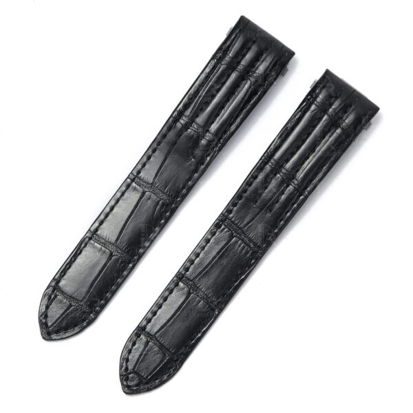 Custom Genuine handmade black alligator crocodile Belly-scale Quickswitch leather strap and watch band replacement 19mm 20mm for Cartier Roadster Chronograph, XL, 2510, GMT 19mm 20mm mens and womens watch for sale, quick release systoem easy change between rubber, kevlar and braceleet straps - Shop the premium straps and watchbands Free shipping to US, UK and whole world