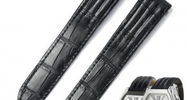 Custom Genuine handmade black alligator crocodile Belly-scale Quickswitch leather strap and watch band replacement 19mm 20mm for Cartier Roadster Chronograph, XL, 2510, GMT 19mm 20mm mens and womens watch for sale, quick release systoem easy change between rubber, kevlar and braceleet straps - Shop the premium straps and watchbands Free shipping to US, UK and whole world