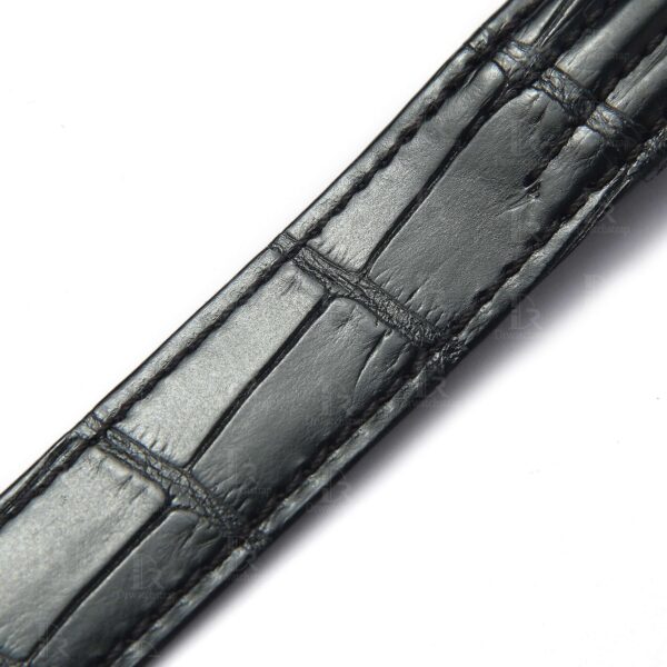 Custom Genuine handmade black alligator crocodile Belly-scale Quickswitch leather strap and watch band replacement 19mm 20mm for Cartier Roadster Chronograph, XL, 2510, GMT 19mm 20mm mens and womens watch for sale, quick release systoem easy change between rubber, kevlar and braceleet straps - Shop the premium straps and watch bands Free shipping to US, UK and whole world