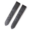 Custom alligator leather watch band Grey gray with grooves for Cartier Roadster watch Chronograph