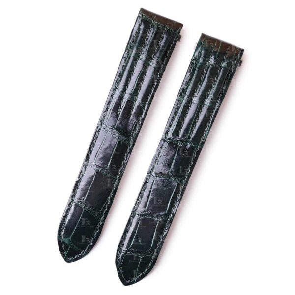 Custom Genuine handmade green alligator crocodile Belly-scale Quickswitch leather strap and watch band replacement 19mm 20mm for Cartier Roadster Chronograph, XL, 2510, GMT 19mm 20mm mens and womens watch for sale, quick release systoem easy change between rubber, kevlar and braceleet straps - Shop the premium straps and watch bands Free shipping to US, UK and whole world