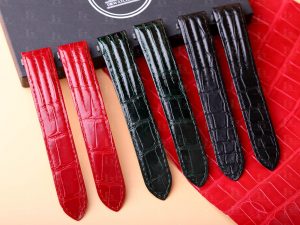 Cartier Roadster Chronograph 2618 Black alligator leather watch band strap 20mm for sale dr watch strap