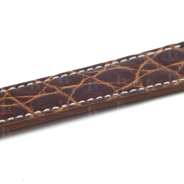 Handmade best quality alligator crocodile brown round-scale leather Hermes watch band and watch strap Double tour replacement for sale - double wrap watch bands online for Hermes Heure H Cape COD Arceau luxury watches 38mm 44mm