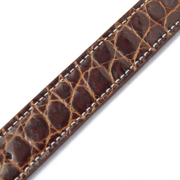Handmade best quality alligator crocodile brown round-scale leather Hermes watch band and watch strap Double tour replacement for sale - double wrap watch band online for Hermes Heure H Cape COD Arceau luxury watches 38mm 44mm