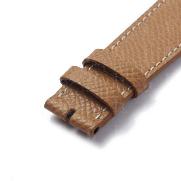Hermes-double-tour-epsom-brown-leather-strap-replacement-watch-band (10) Best quality OEM custom brown Epsom Double tour Double wrap leather watch strap and watch band replacement for Hermès Cape Cod luxury watches for sale - Shop the high-end leather straps and watchbands at a low price