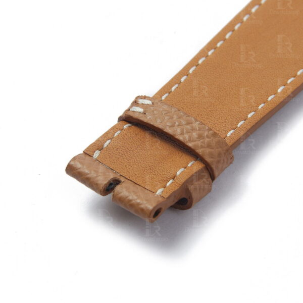 Hermes-double-tour-epsom-brown-leather-strap-replacement-watch-band (11) Best quality OEM custom brown Epsom Double tour Double wrap leather watch strap and watch band replacement for Hermès Cape Cod luxury watches for sale - Shop the high-end leather straps and watchbands at a low price