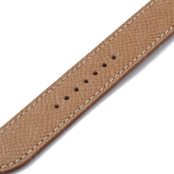 Hermes-double-tour-epsom-brown-leather-strap-replacement-watch-band (6) Best quality OEM custom brown Epsom Double tour Double wrap leather watch strap and watch band replacement for Hermès Cape Cod luxury watches for sale - Shop the high-end leather straps and watch bands at a low price