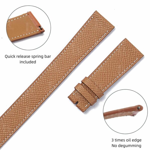 Hermes-replacement-double-wrap-leather-watch-band-epsom-strap-brown (1) Best quality OEM custom brown Epsom Double tour Double wrap leather watch strap and watch band replacement for Hermès Cape Cod luxury watches for sale - Shop the high-end leather straps and watchbands at a low price