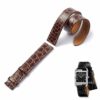 Handmade best quality alligator crocodile round-scale leather Hermes watch band and watch strap Double tour replacement for sale - Brown double wrap watch bands online for Hermes Heure H Cape COD Arceau luxury watches 38mm 44mm
