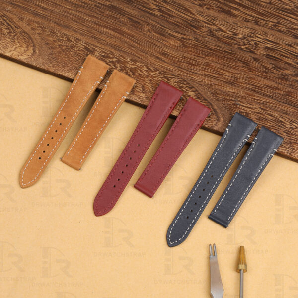 NEW Cartier Santos quickswitch red blue calfskin replacement watch band for sale custom handmade