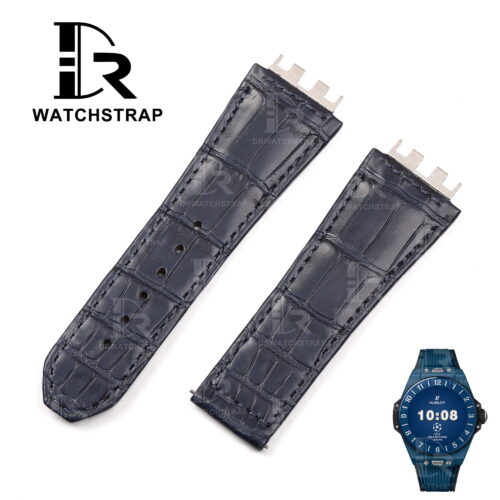Buy Custom Hublot Big Bang 440 MECA 10 – 614 Dark Blue leather quick release watch band one click straps (1)
