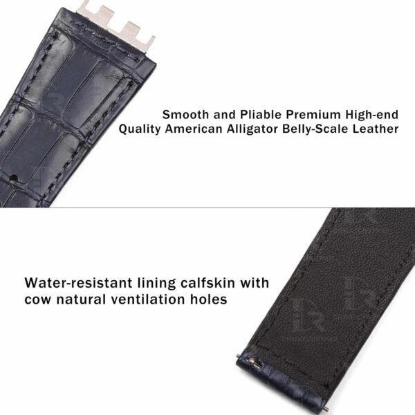 Buy Custom Hublot Big Bang 440 MECA 10 – 614 Dark Blue leather quick release watchbands one click straps (2)