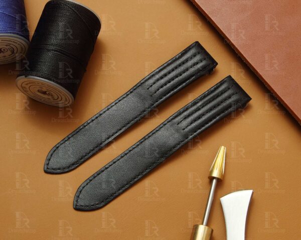 Full Grain Custom best quality Cartier Roadster 2510 xl replacement black calfskin calf leather strap watch band replacement for Cartier Roadster Chronograph non Chronograph XL 2510 3405 19mm 20mm mens and womens luxury watches for sale quickswitch easy change rubber kevlar strap for mens