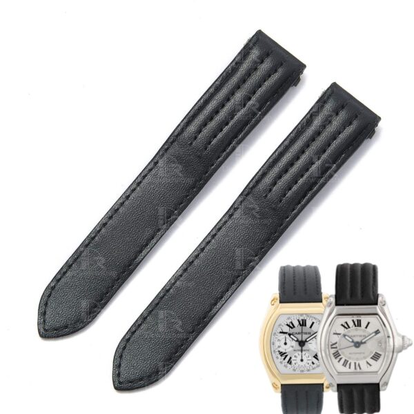 Custom best quality Cartier Roadster 2510 xl replacement black calfskin calf leather strap & watch band replacement for Cartier Roadster Chronograph non-Chronograph XL 2510 3405 19mm 20mm men's and women's luxury watches for sale, quickswitch easy change rubber, kevlar strap for mens and womens ship to US, UK - Shop the premium calfskin straps and watchbands from DR Watchstrap online at a low price