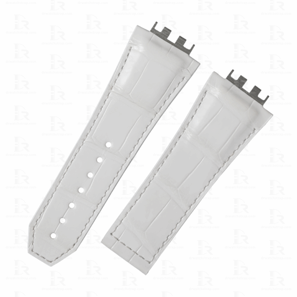 Custom White Alligator Leather watch straps for Hublot one click