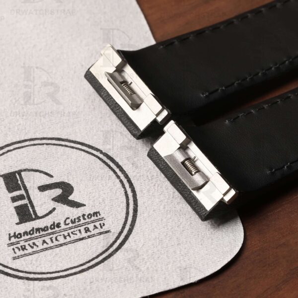 Custom replacement best quality Cartier Roadster 2510 xl black calfskin calf leather strap for Cartier Roadster Chronograph non Chronograph XL 2510 3405 19mm 20mm mens and womens luxury watches (2)