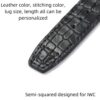 Custom OEM best quality American Alligator black Belly-scale leather replacement IWC Big Pilot watch strap and watch band online - Shop the high-end straps and watchbands at a low price 22mm with rivets