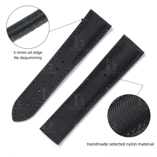 Omega-Seamaster-Speedmaster-Nylon-watch-bands-leather-strap-20mm-black (5) Custom nylon best Omega Speedmaster aftermarket straps 18mm 20mm handmade black canvas - Omega Seamaster watch band replacement online at a discount price aftermarket watch strap
